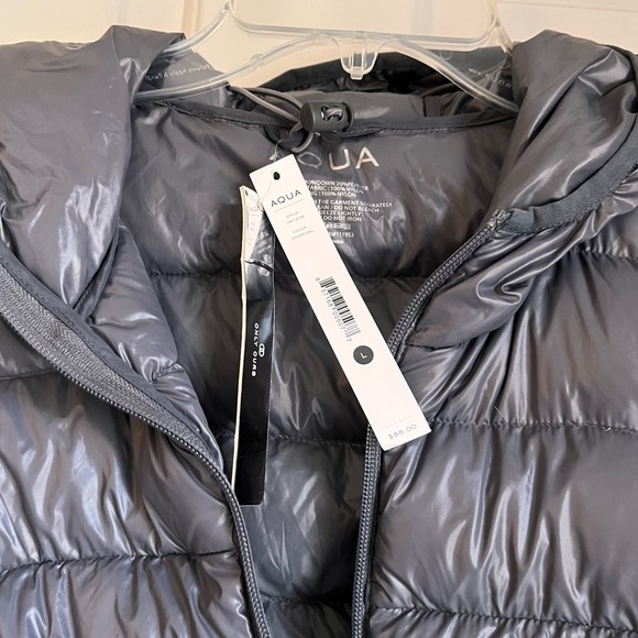 Cozy Down Puffer Coat with Stuff Bag Charcoal Womens Size L - Picture 3 of 11